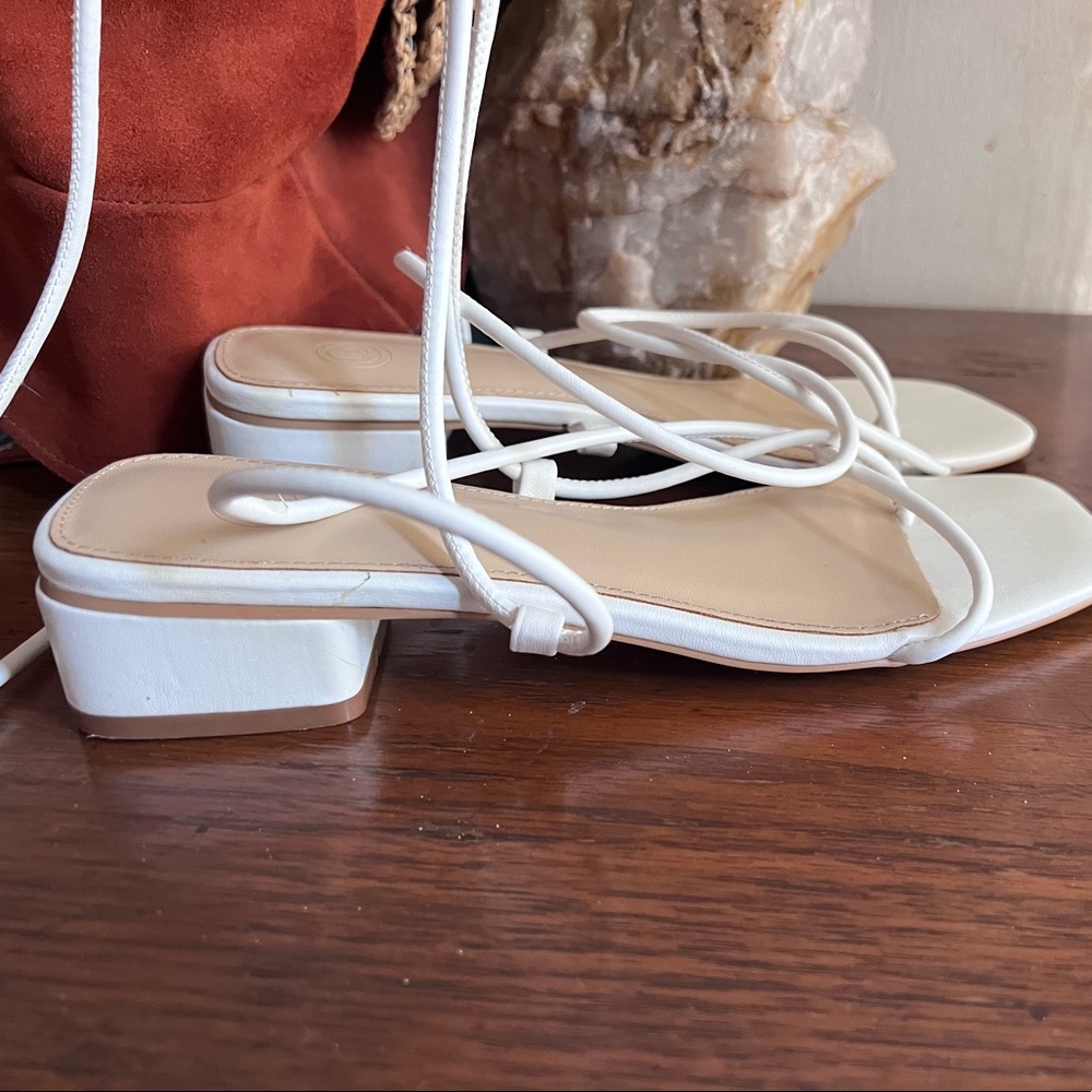 UO Urban Outfitters Strappy, white, block heel sandals